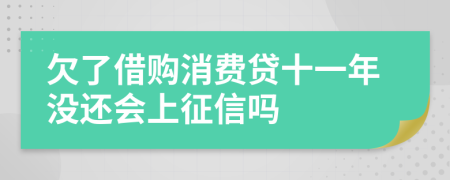 欠了借购消费贷十一年没还会上征信吗