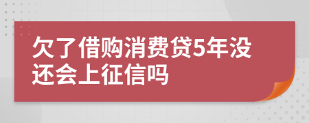 欠了借购消费贷5年没还会上征信吗