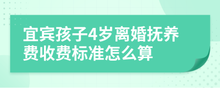 宜宾孩子4岁离婚抚养费收费标准怎么算