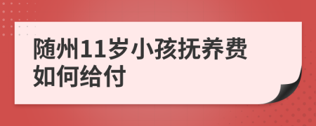 随州11岁小孩抚养费如何给付