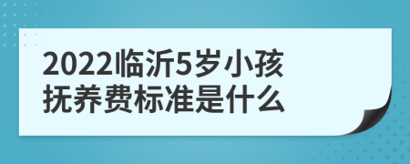 2022临沂5岁小孩抚养费标准是什么