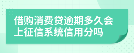 借购消费贷逾期多久会上征信系统信用分吗