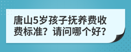 唐山5岁孩子抚养费收费标准？请问哪个好？