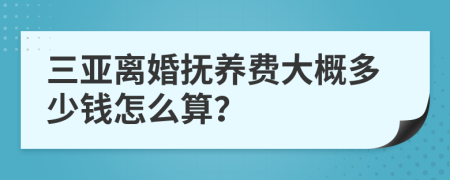 三亚离婚抚养费大概多少钱怎么算？