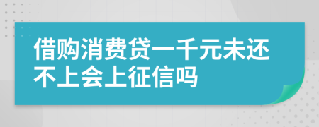 借购消费贷一千元未还不上会上征信吗