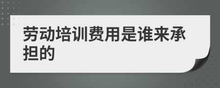 劳动培训费用是谁来承担的