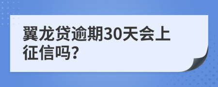 翼龙贷逾期30天会上征信吗？