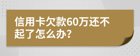 信用卡欠款60万还不起了怎么办？