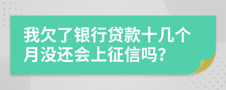 我欠了银行贷款十几个月没还会上征信吗？