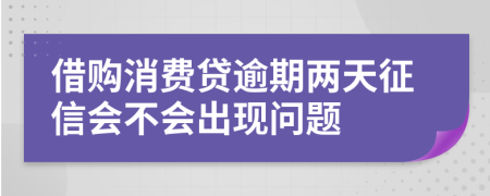 借购消费贷逾期两天征信会不会出现问题