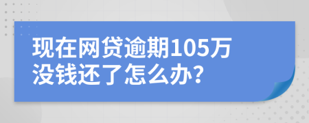 现在网贷逾期105万没钱还了怎么办？