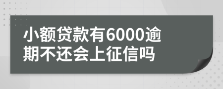 小额贷款有6000逾期不还会上征信吗