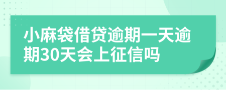 小麻袋借贷逾期一天逾期30天会上征信吗