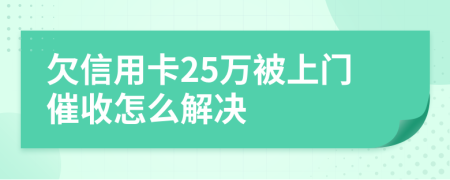 欠信用卡25万被上门催收怎么解决