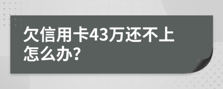 欠信用卡43万还不上怎么办？