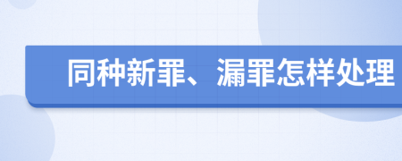 同种新罪、漏罪怎样处理