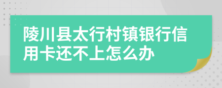 陵川县太行村镇银行信用卡还不上怎么办