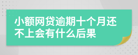 小额网贷逾期十个月还不上会有什么后果