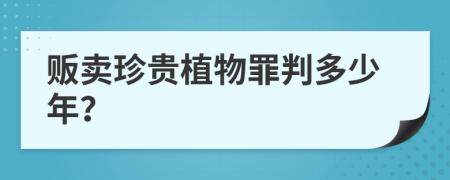 贩卖珍贵植物罪判多少年？