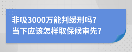 非吸3000万能判缓刑吗？当下应该怎样取保候审先？