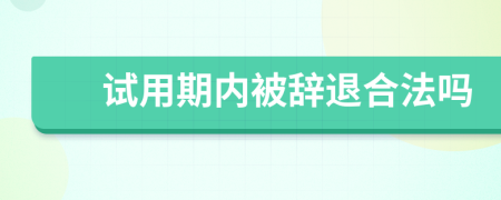 试用期内被辞退合法吗