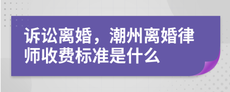 诉讼离婚，潮州离婚律师收费标准是什么