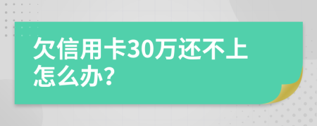 欠信用卡30万还不上怎么办？