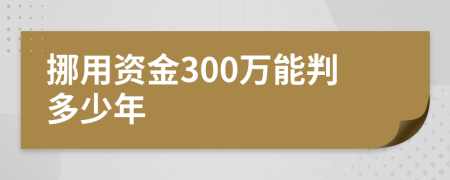 挪用资金300万能判多少年
