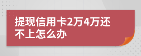 提现信用卡2万4万还不上怎么办