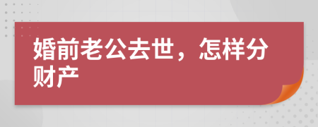 婚前老公去世，怎样分财产