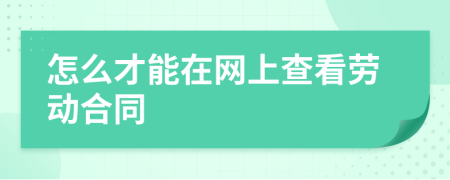 怎么才能在网上查看劳动合同