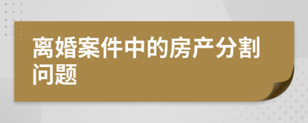 离婚案件中的房产分割问题