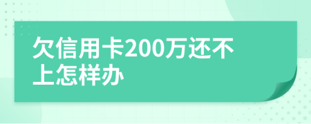 欠信用卡200万还不上怎样办