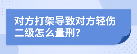 对方打架导致对方轻伤二级怎么量刑？