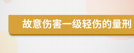 故意伤害一级轻伤的量刑