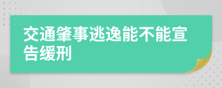 交通肇事逃逸能不能宣告缓刑