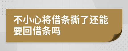 不小心将借条撕了还能要回借条吗