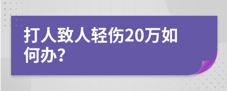 打人致人轻伤20万如何办？