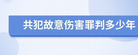 共犯故意伤害罪判多少年