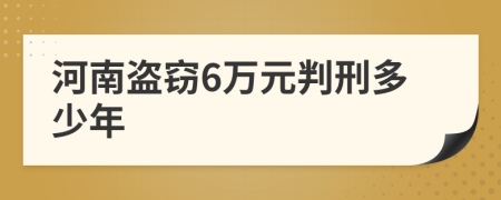 河南盗窃6万元判刑多少年