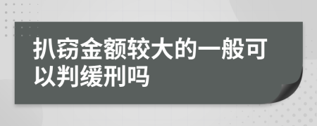 扒窃金额较大的一般可以判缓刑吗