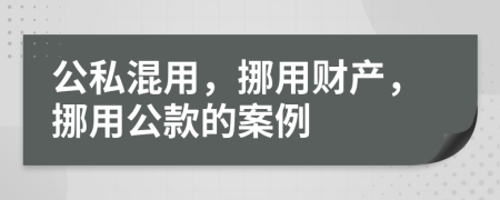 公私混用，挪用财产，挪用公款的案例