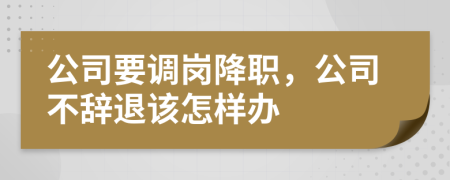 公司要调岗降职，公司不辞退该怎样办