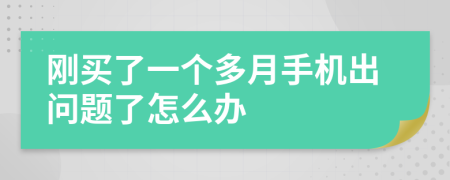 刚买了一个多月手机出问题了怎么办