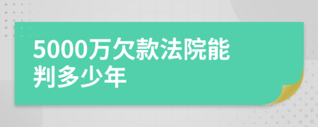 5000万欠款法院能判多少年