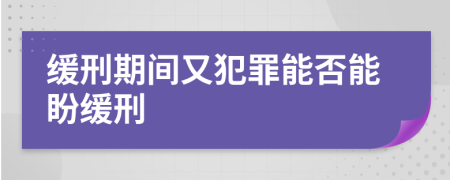 缓刑期间又犯罪能否能盼缓刑