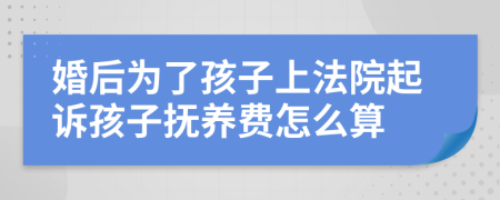 婚后为了孩子上法院起诉孩子抚养费怎么算