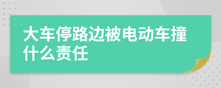 大车停路边被电动车撞什么责任