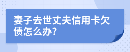 妻子去世丈夫信用卡欠债怎么办?