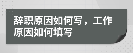 辞职原因如何写，工作原因如何填写